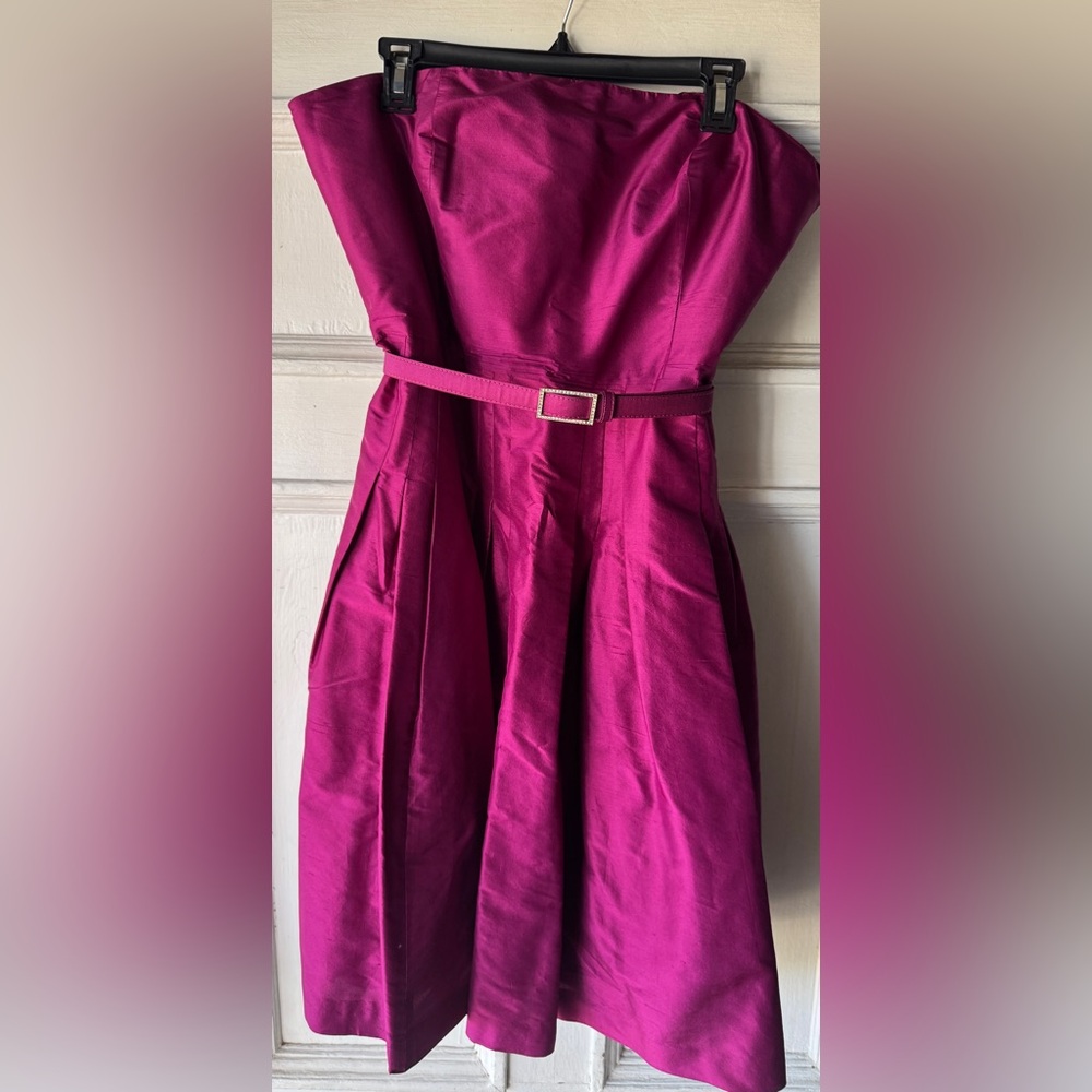 Lauren Ralph Lauren Magenta Strapless Dress custom to above the knee 24”
